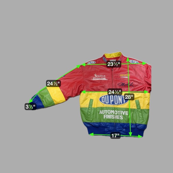 Vintage Chase Jeff Gordon #24 DuPont Rainbow Leather NASCAR Jacket L Winston Cup - Picture 5 of 15